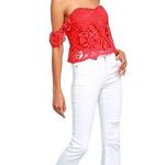 Lush Clothing NWT LUSH WOMEN'S RED LACE CROP TOP - SIZE LARGE  ***Item: 0689 Photo 0
