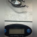 Trifari VTG  bracelet and earrings set silver tone black rope chain Photo 6