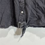 Sim & Sam  Black button down tie front cropped shirt medium casual Beachy Photo 2