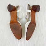 Salvatore Ferragamo Vintage  Slingback T Strap Sandals Sz 9AAA White NEEDS REPAIR Photo 5