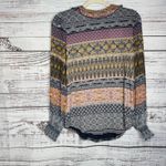 Lucky Brand  Boho Western Long Sleeve Printed Blouse Med Photo 2