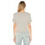 Joie  Lizeth Lace Up Corset Front Short Sleeve Top in Heather Grey 100% Cotton, M Photo 8