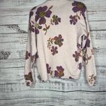 LOFT Floral Print Sweater Purple Lilac Crew Neck Pullover M Size M Photo 5