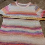 Gap Size Large Pink Striped Acrylic Nylon Sweater Soft Kawaii Pastel Purple Fuzz Photo 7