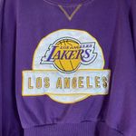 UNK NBA La Lakers Cropped Jumper Purple Womens Medium NBA Basketball Summer Sweatshirt Photo 1