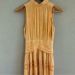 BHLDN Anthropologie  Juniper Metallic Tiered Backless High Neck‎ Gown Size 2 Photo 4