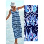 Lilly Pulitzer Martins Sail Boat Midi Maxi Pima Cotton Tank Dress Size XL Photo 1