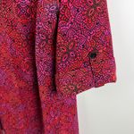 Catherines  Button Down Tunic Top Size 0X (14/16W) Red Pink Hanky Hem Roll Tab‎ Photo 1