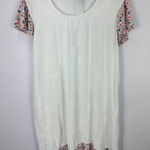 Raya Sun  Embroidered Shift Dress Womens 3X Ivory Boho Cottage Hippie Earthy Photo 0