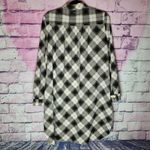 prAna  FLINT MAXI TUNIC SHIRT DRESS GRAY PLAID BUTTON FRONT M Photo 1