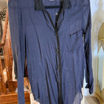 Helmut Lang  black gauzy button up long sleeves shirt size S Photo 0