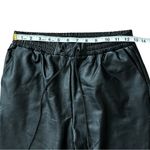 21 Saints Black Faux Leather Elastic Drawstring High Waist Joggers Size Small Photo 5