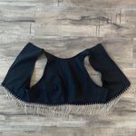 SheIn Rhinestone Fringe Zip Back Tank Top Sparkle Tassel Outfit Slim Fit Crop Blouse Photo 9