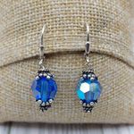 Cute Bracelet & Dangle Earrings Set 925 & Faceted Crystal Beads Toggle Clasp 8" Silver Photo 7