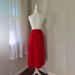 Vintage ‘90s Sag Harbor Petite Red Side Button Midi Skirt Size 10P Photo 5