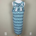 LULU B Dress Womens XL Blue Geometric Sleeveless UPF 50 Strappy Travel Resort Photo 5