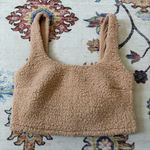 Gilly Hicks  Tan Fuzzy Fleece Scoop Neck Cropped Tank Top XS Photo 0