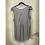 Gibson Blue Striped Sleeveless Tank Top Casual Blouse with Zipper Detail Photo 2