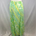 Ruby Rd  green yellow blue chiffon flowy maxi skirt size medium Photo 3