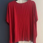 Eileen Fisher  Vibrant Red V-Neck Top XL Photo 4
