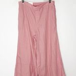 Banana Republic  Large Wide-Leg Cropped Pants Pink Linen Blend NWT Photo 0