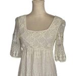 Solitaire  White Lace Crochet Boho Dress Lined Modest BeacDemure Classy Size Smal Photo 1