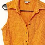 The Territory Ahead  Size Medium Orange Waflle Knit Sleeveless Button Front Collared Photo 1