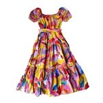 Farm Rio  Neon Macaws Puff Sleeve Belted Cotton Maxi Dress Photo 8