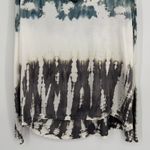 XCVI  Tie Dye Long Sleeve Top Size XL Blue White Brown V Neck Boho Casual Relaxed Photo 4