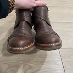 Anthropologie Schuler & Sons  Brown Leather Studded Heeled Ankle Boot Size 6 Photo 7