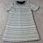 Zara Basic Dress Black White Beaded Neckline Short Sleeve A Photo 1