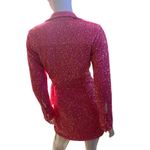 Judith March  Hot Pink Sequin Wrap Mini Dress Long Sleeve Holiday Party Small Photo 1