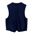 Vintage Embroidered Cotton Vest Folk Art Patchwork Ivy Club Classics 1990s M Blue Size M Photo 6