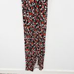 Free People Daria Halter Maxi Dress Black Orange Low Back Wrap Slit Plunge Photo 5