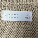 LC Lauren Conrad  Sweater Tank 4X Plus Pointelle‎ Knit Scoopneck Tan White Stripe Photo 4