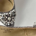 Adrienne Vittadini Surya Slingback Shoes Sz 6M Snake Skin Crystals Pewter Glam Photo 9