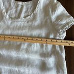 CP Shades Linen Tunic Dress Short Sleeve Lagenlook Mixed Media Gray Womens L Photo 6