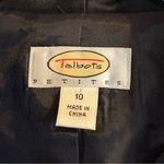 Chico's Talbots Tuxedo Black Blazer Sz 10P Velvet/Satin Shawl Collared Faux Camisole Photo 2