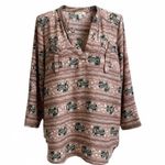Elegant Mauve Patterned Blouse Pink Size 2X Photo 0