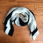 Madewell  Striped Geometric Black White Rectangular Wool Scarf NWT Photo 4