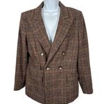Alex Marie Size 10 Womens Blazer Plaid Brown Wool Blend Long Sleeve Button Photo 0