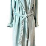 kim rogers Kim‎ Rogers Blue Fuzzy Belted Adjustable Waist Bath House Robe Set Sz Large Photo 0
