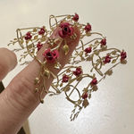 Gold Tone Floral Rose Finger Rings (set of ten) Photo 0
