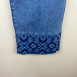 Ralph Lauren Lauren‎  Premier Straight Leg Crop Jeans Blue Aztec Embroidery Sz 10 Photo 2