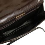 Vintage Mary Ann Rosenfeld Croc Leather Shoulder Bag in Chocolate Brown Photo 5