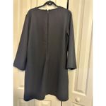 Gap Black Long-Sleeve V-Neck Dress With Back Zipper Closure Large Photo 5