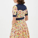 United Colors Of Benetton  Floral Button-Down Dress with Navy Accents Photo 3