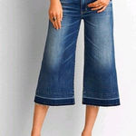 American Eagle  Outfitters Blue Festival Crop Flare Jeans Photo 0