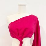 Cult Gaia  Lucienne Linen Blend One Shoulder Cut Out Twist Mini Dress Pink Small Photo 3