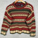 Liz Sport Vintage 90s  Petite Womens Sweater Striped Knit Long Sleeve Retro P Photo 0